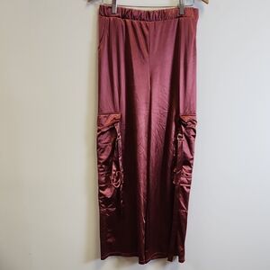 Persaya Satin Burgundy Pants